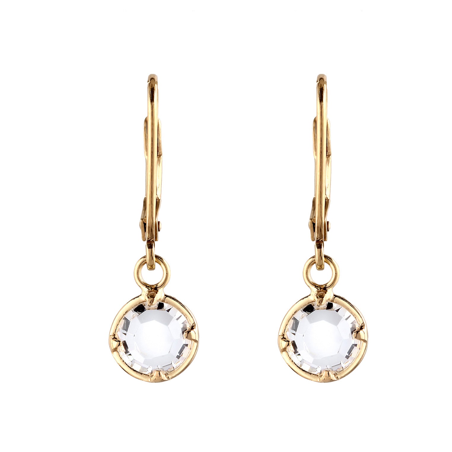 Gold Perhiasan Wanita Perak Asli Lapis Emas Anting Elegant Crystals