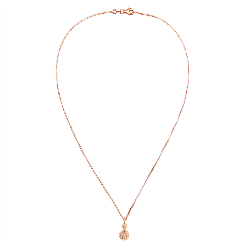 Rosegold Kalung Perhiasan Perak 925 Wanita Circle Pendant Plate Rosegold Plated