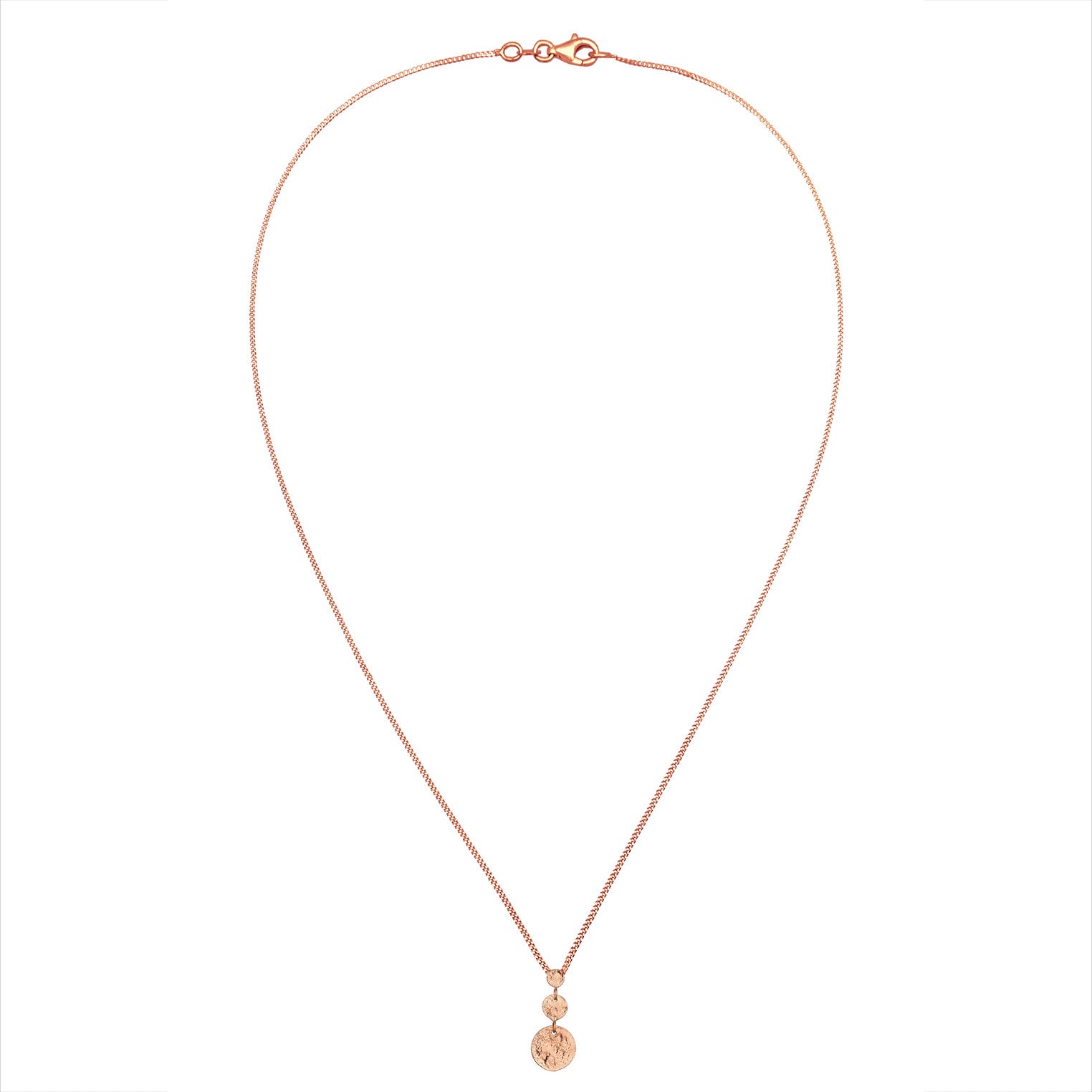 Rosegold Kalung Perhiasan Perak 925 Wanita Circle Pendant Plate Rosegold Plated