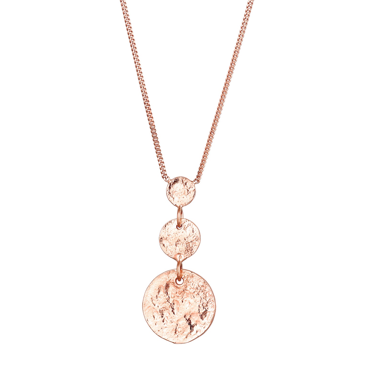 Rosegold Kalung Perhiasan Perak 925 Wanita Circle Pendant Plate Rosegold Plated