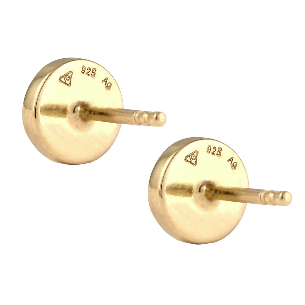 Gold Anting Perhiasan Perak 925 Wanita Circle Moonstone Gold Plated