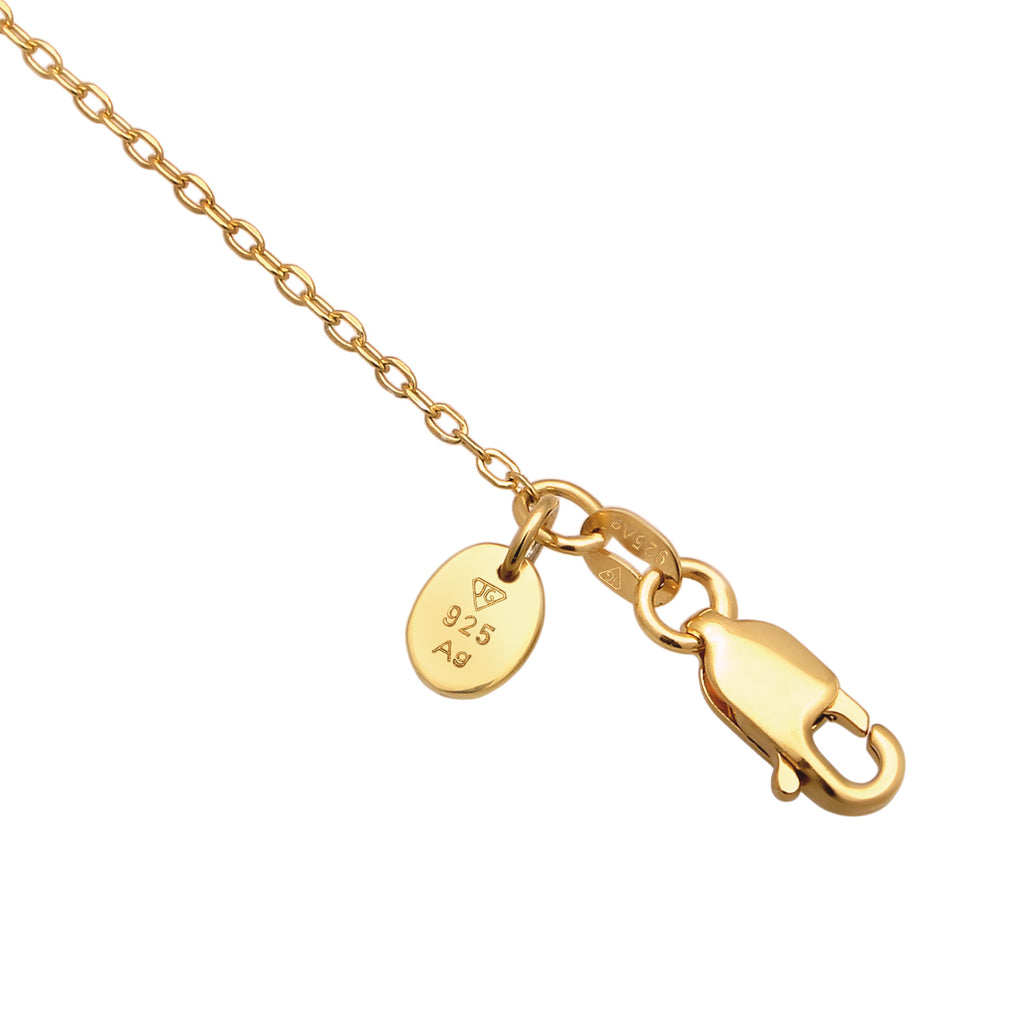 Gold Kalung Perhiasan Perak 925 Wanita Drop dengan Synthetic Emerald dan Zirconia Gold Plated