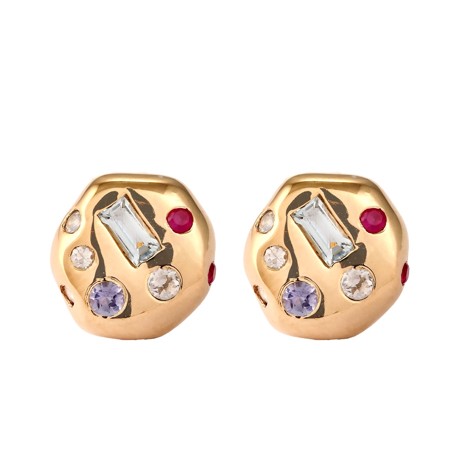 Gold Anting Perhiasan Perak 925 Wanita Topaz Tanzanite Gold Plated