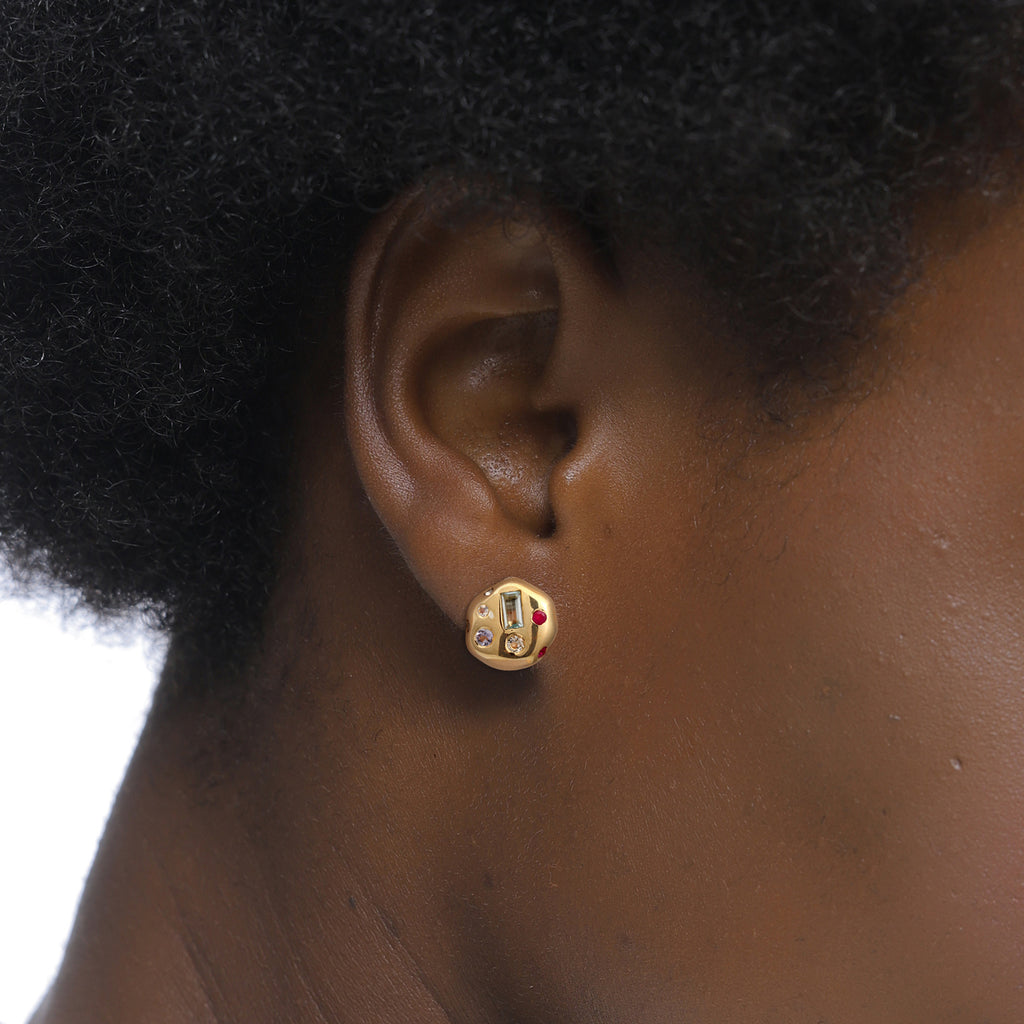 Gold Anting Perhiasan Perak 925 Wanita Topaz Tanzanite Gold Plated