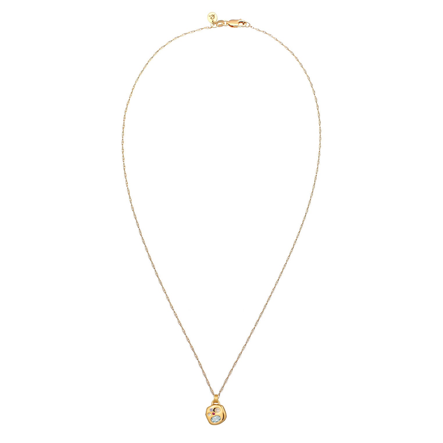 Gold Perhiasan Wanita Perak Asli Lapis Emas Kalung Sapphire Tanzanite Moonstone