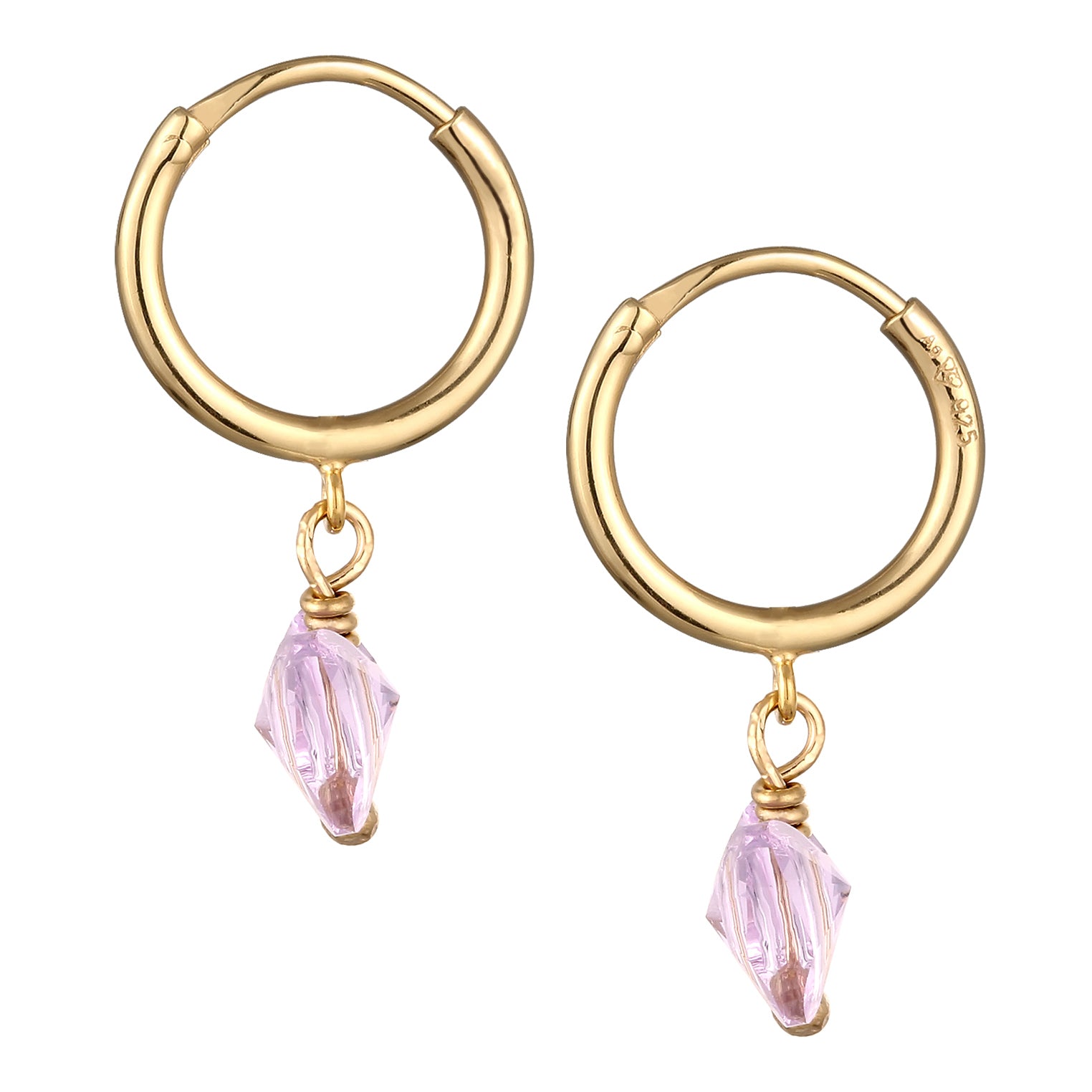 Gold Perhiasan Wanita Perak Asli Lapis Emas Anting Creole Butterfly Crystals