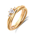 Gold Cincin Perhiasan Perak 925 Wanita Heart Zirconia Gold Plated