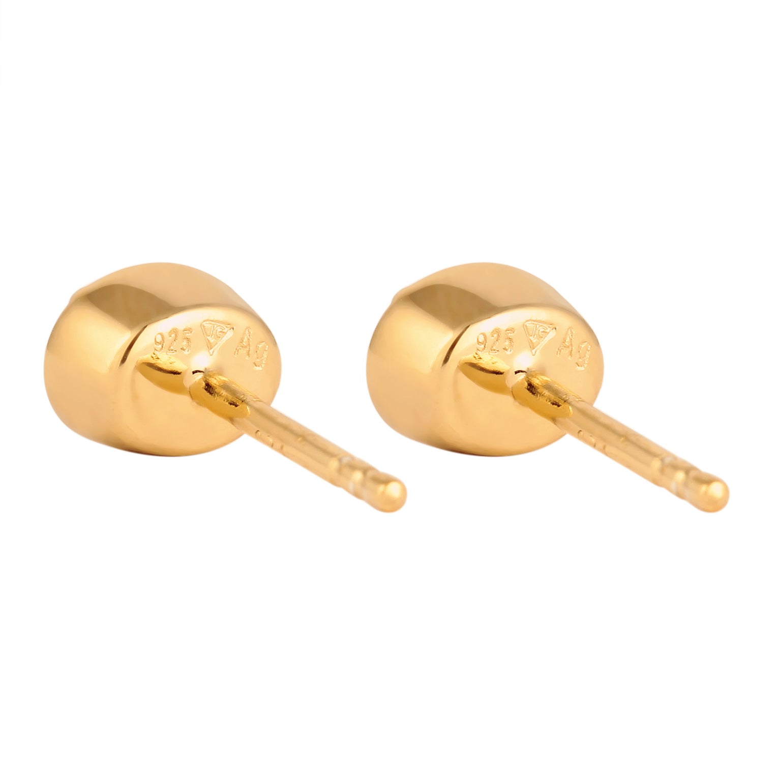 Gold Perhiasan Wanita Perak Asli Lapis Emas Anting Oval Crystals Pink