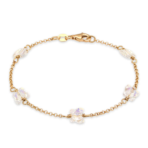 Gelang perak 925 lapis emas dengan mutiara elegan Elli Jewelry
