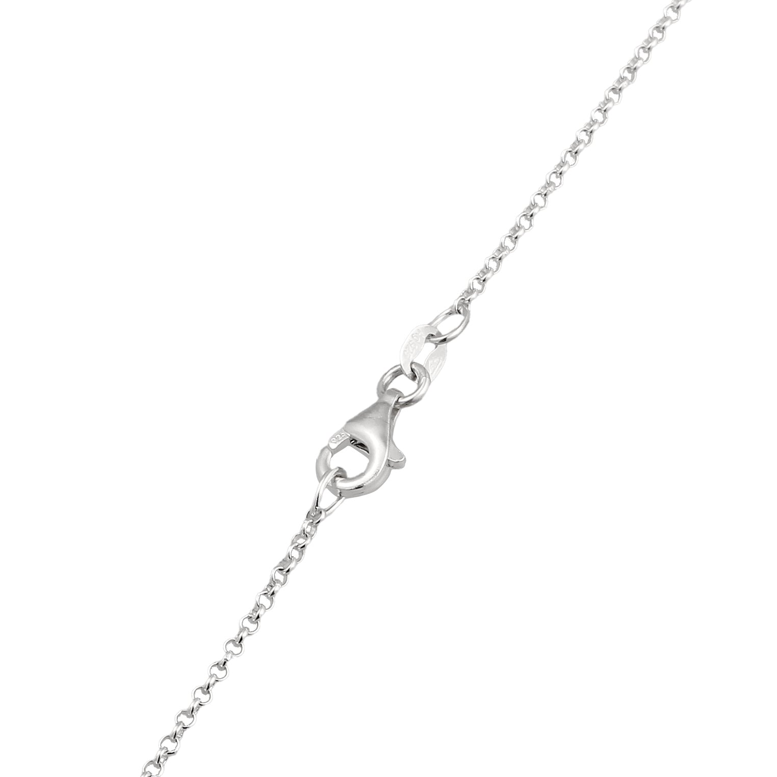 Silver Perhiasan Wanita Perak Asli Kalung White Zirconia Drop