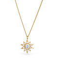 Gold Kalung Perhiasan Perak 925 Wanita Star White Zirconia Gold Plated