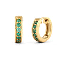 Gold Anting Perhiasan Perak 925 Wanita Creole Synthetic Emerald Green Gold Plated