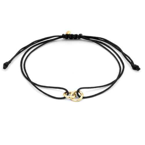 Gelang perak 925 lapis emas dengan circle nylon elegan Elli Jewelry