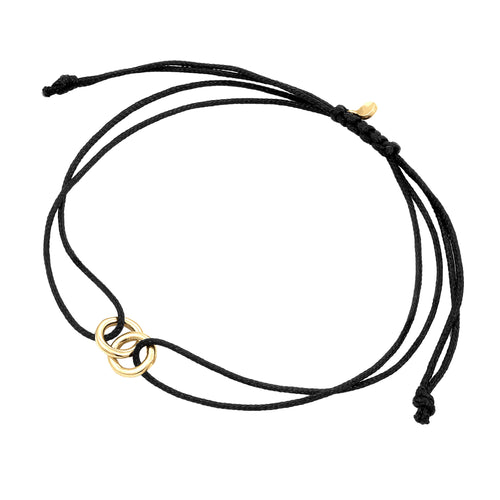 Gelang perak 925 lapis emas dengan circle nylon elegan Elli Jewelry