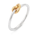Bicolor Cincin Perhiasan Perak 925 Wanita Trend Knot Gold Plated