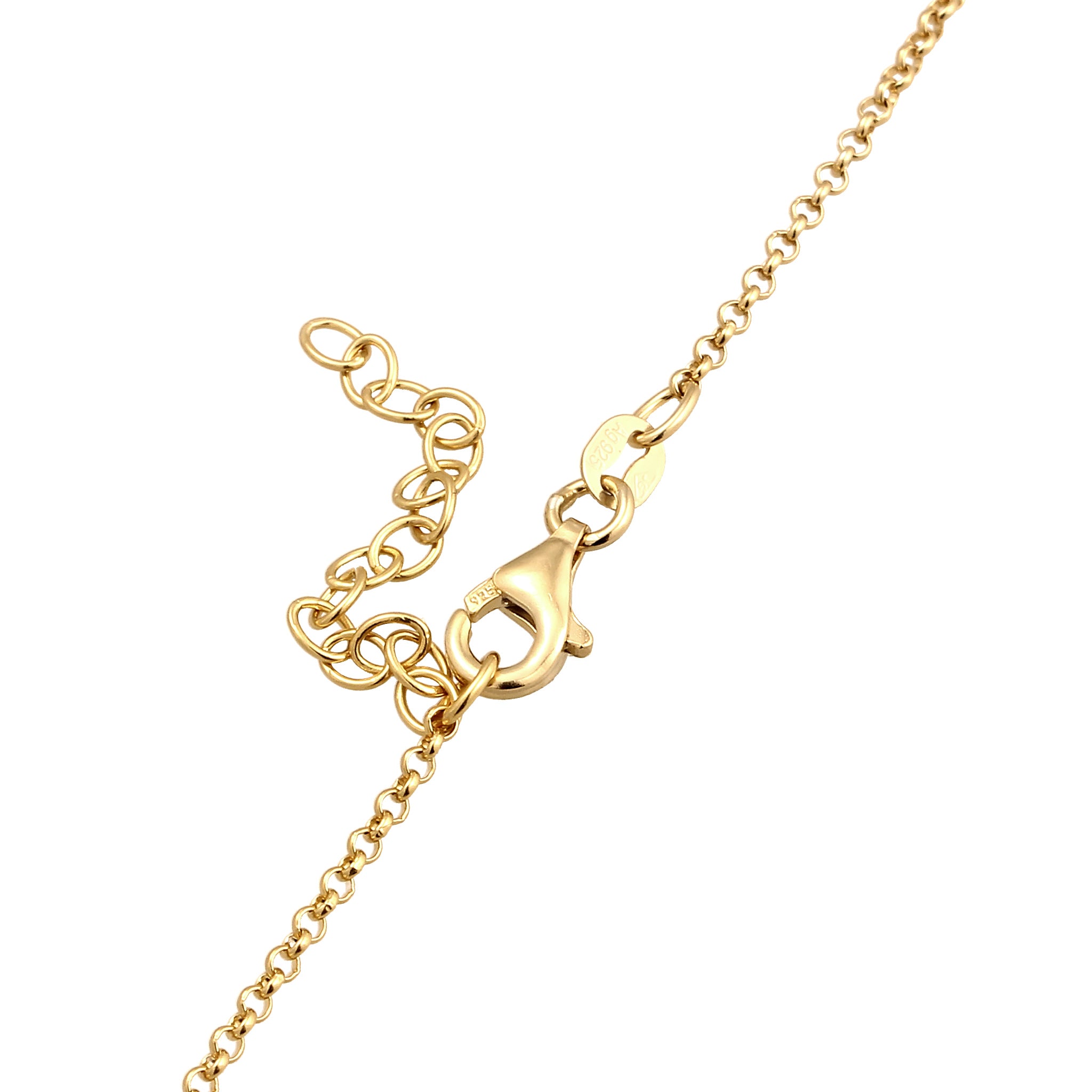 Gold Perhiasan Wanita Perak Asli Lapis Emas Kalung Choker Cloverleaf Zirconia