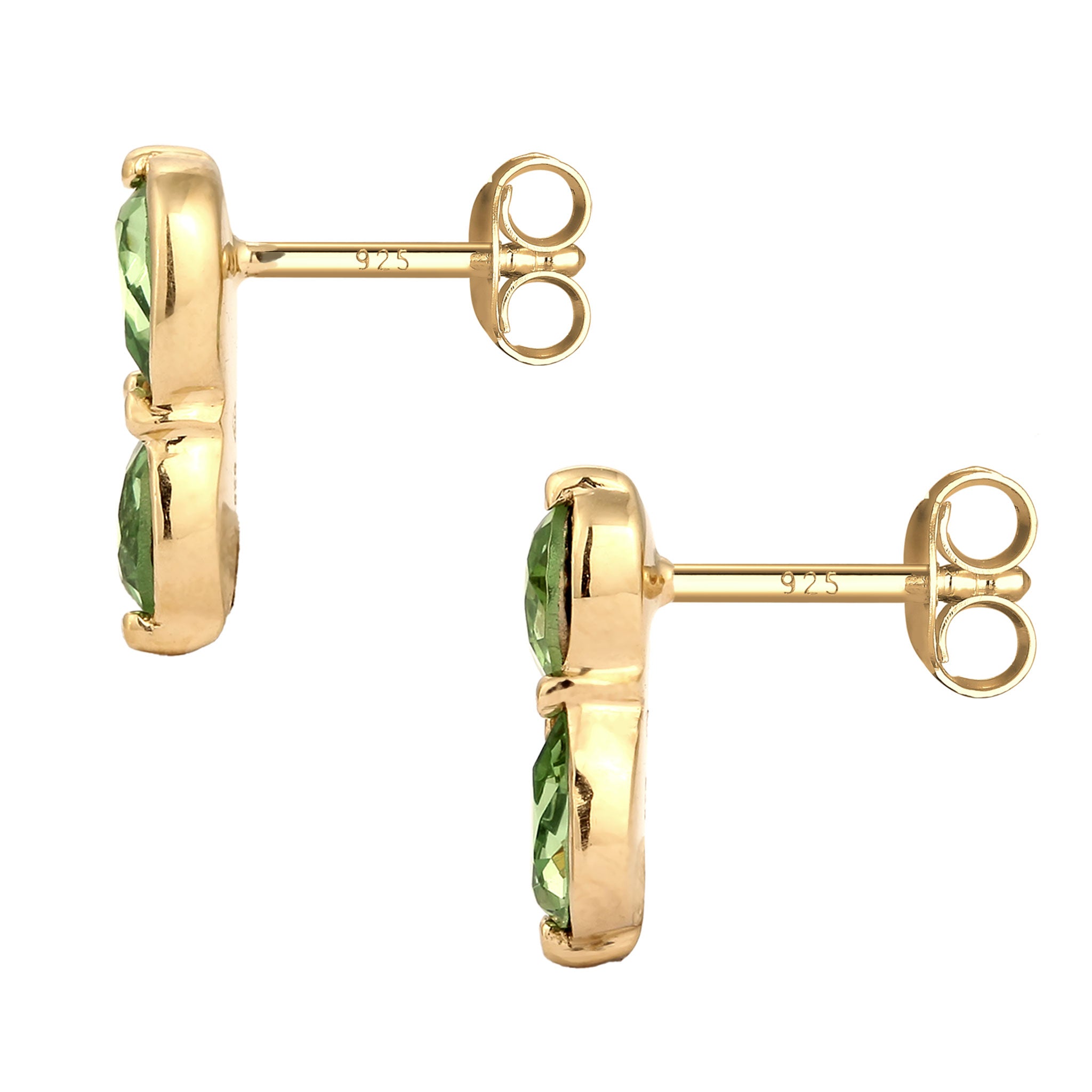 Silver Perhiasan Wanita Perak Asli Lapis Emas Anting Drop Light Green Crystals