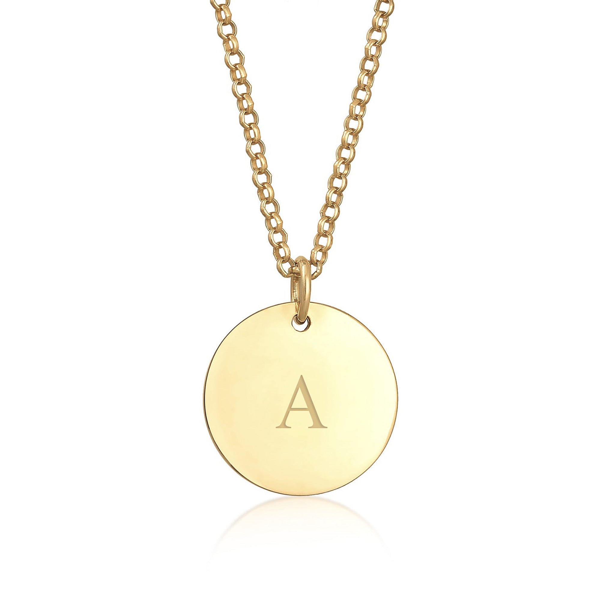 Gold Basic Circle engravable 925 Strerling Silver