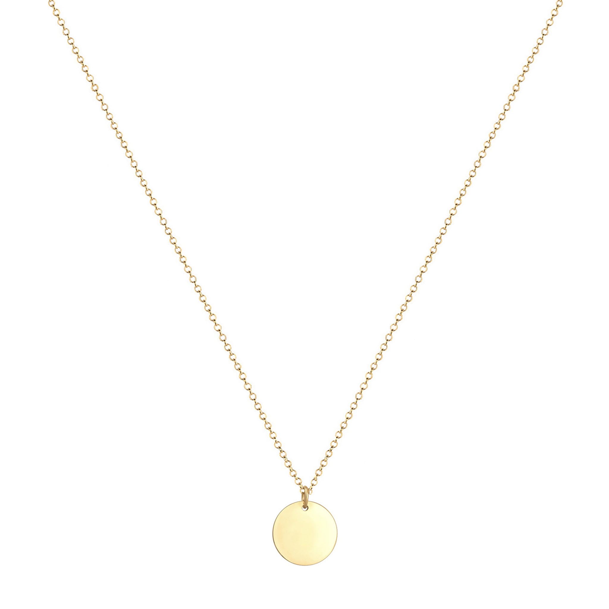 Gold Basic Circle engravable 925 Strerling Silver