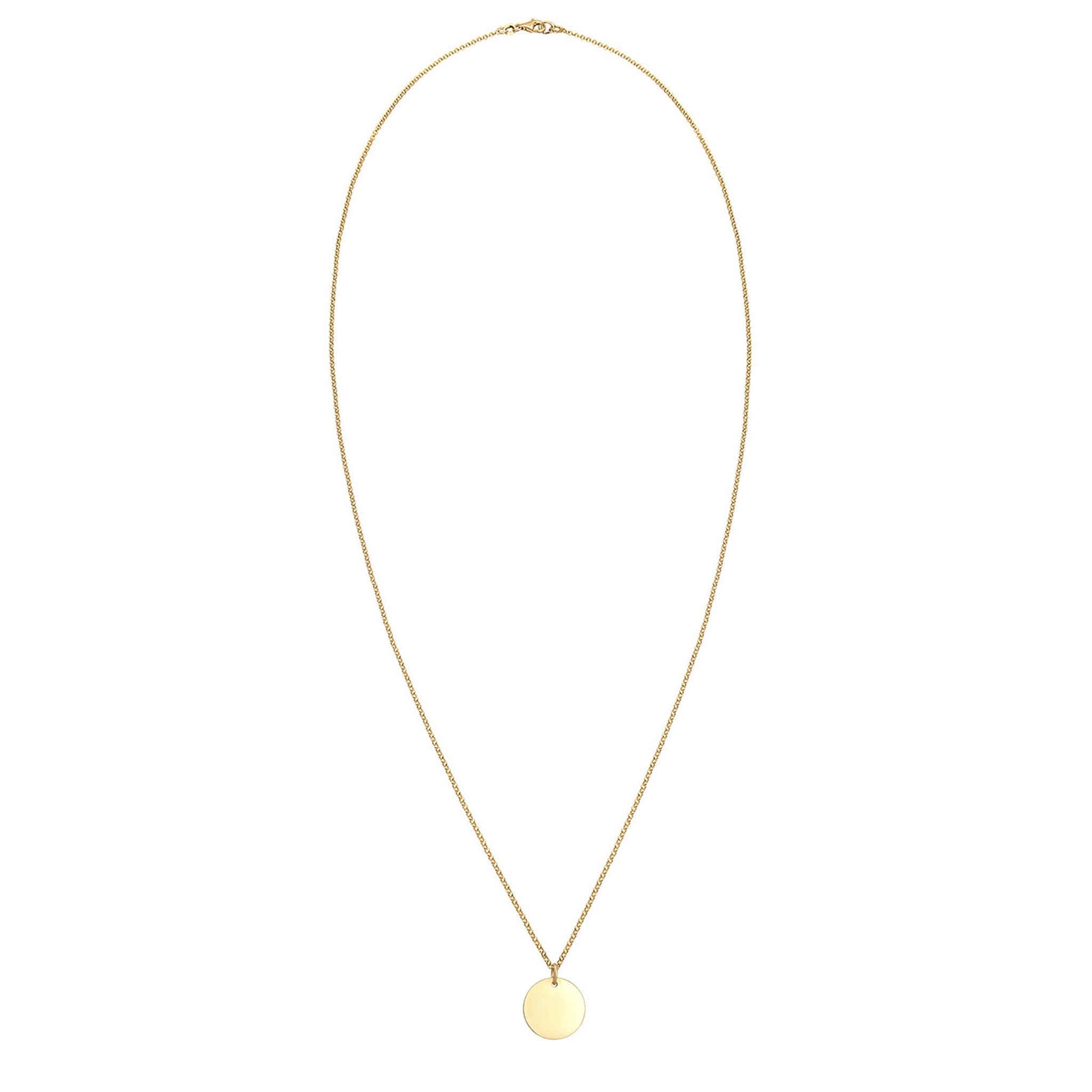 Gold Basic Circle engravable 925 Strerling Silver