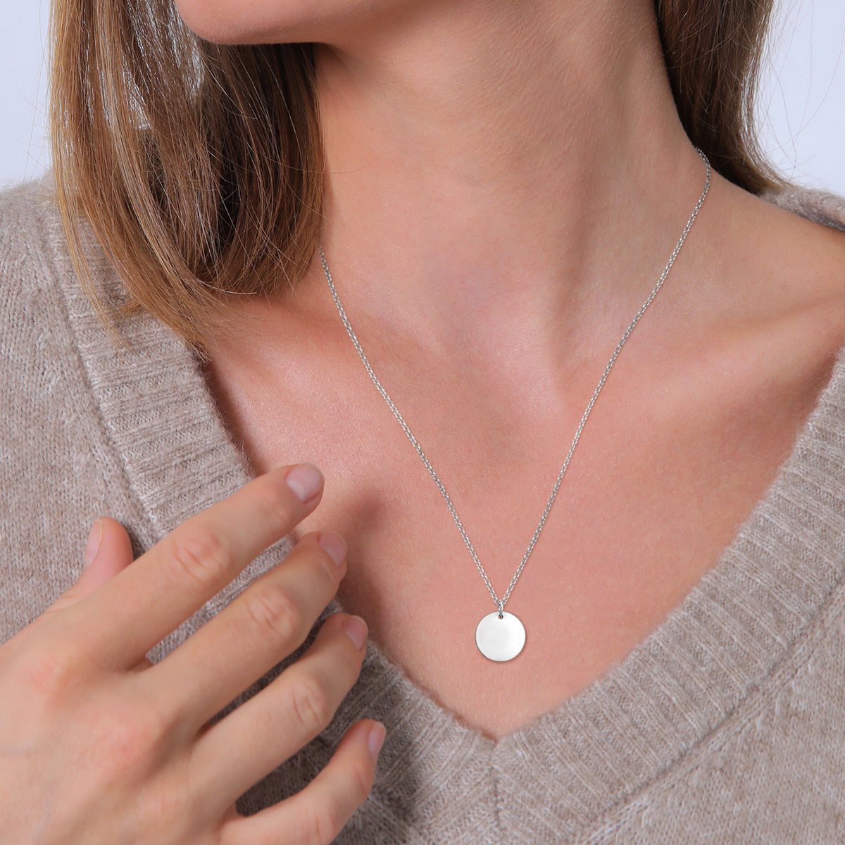 Silver - Elli | Necklace Engravable Round Basic Rolo Chain 925 Sterling Silver