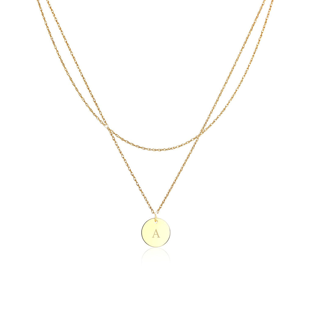 Gold Layer Circle Basic engravable 925 Sterling Silver Gold Plated