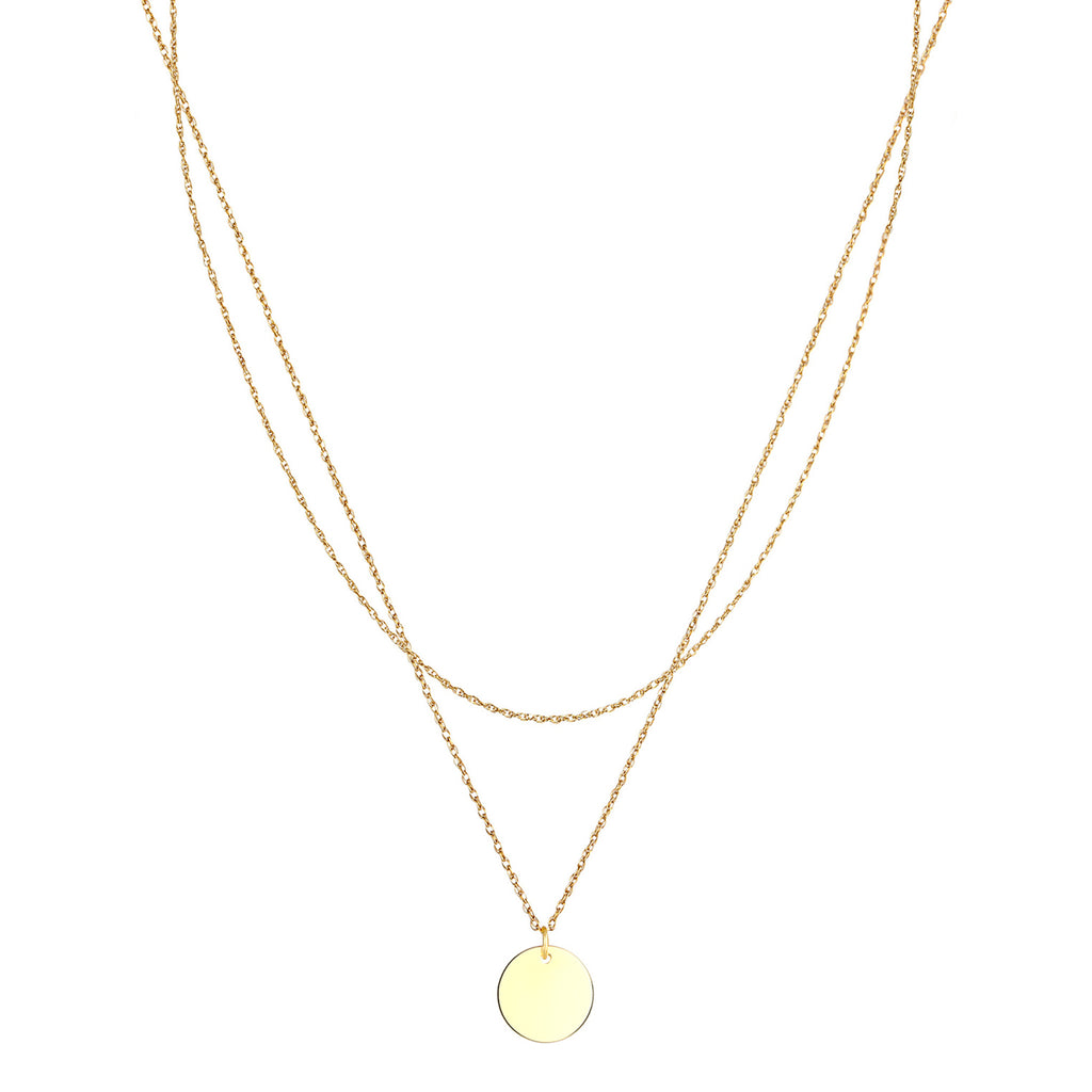 Gold Layer Circle Basic engravable 925 Sterling Silver Gold Plated