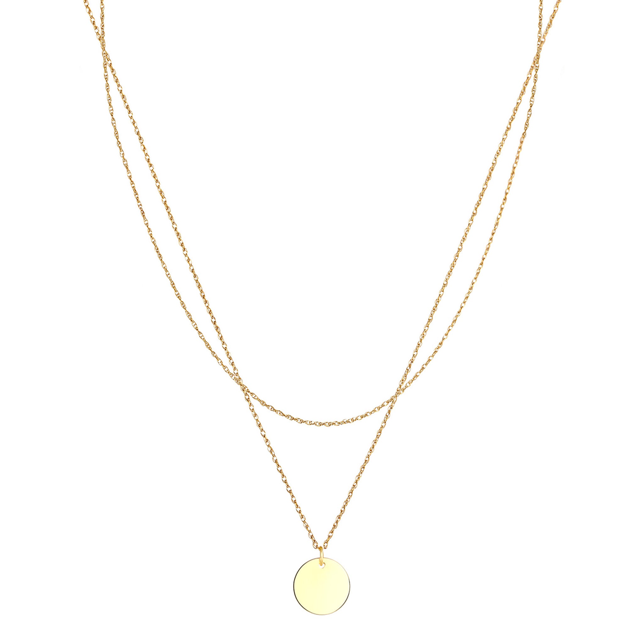 Gold Layer Circle Basic engravable 925 Sterling Silver Gold Plated