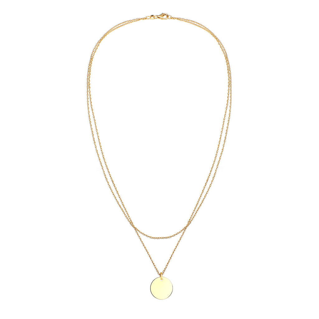 Gold Layer Circle Basic engravable 925 Sterling Silver Gold Plated