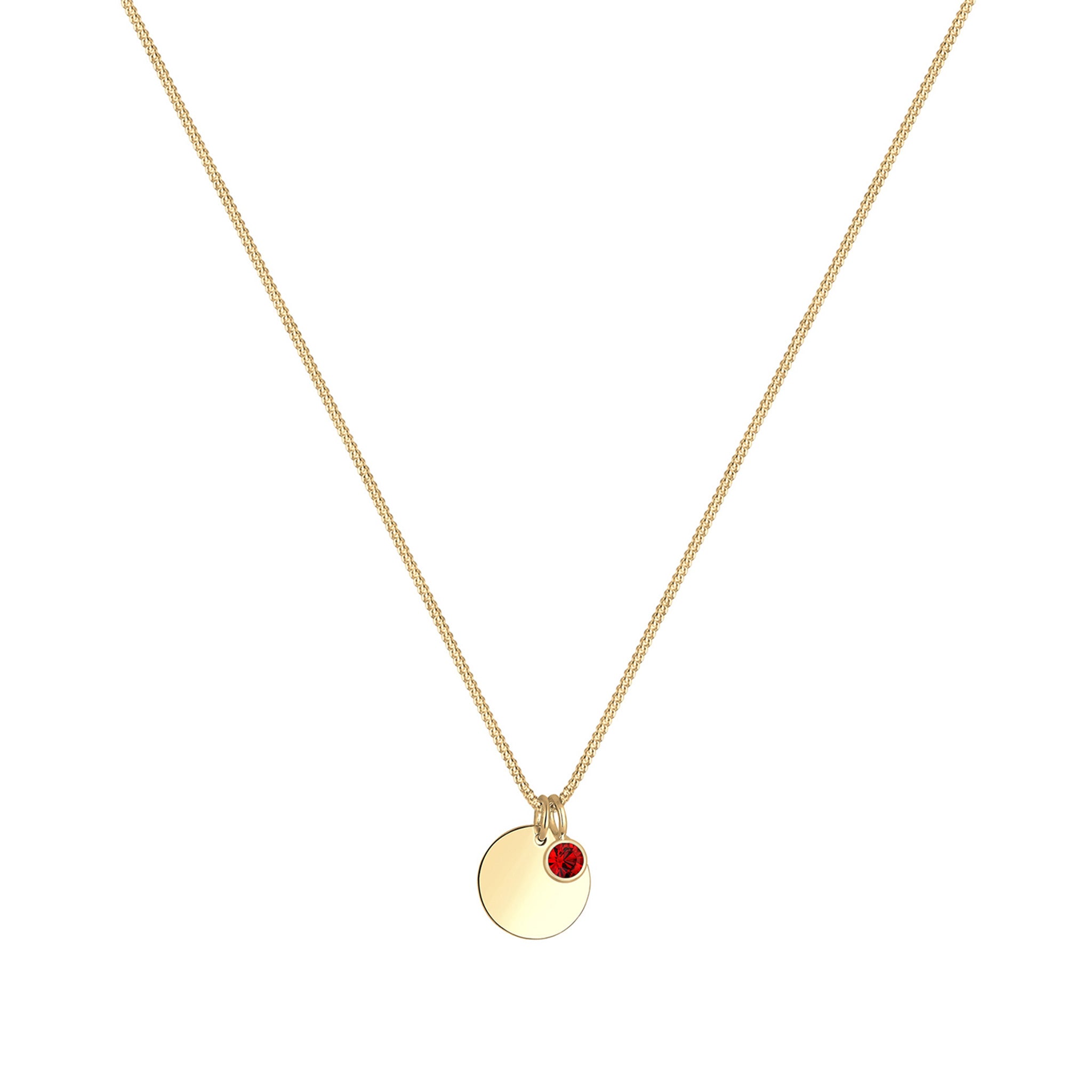 Red Bhirtstone engravable Red Crystal 925 Sterling Silver Gold Plated