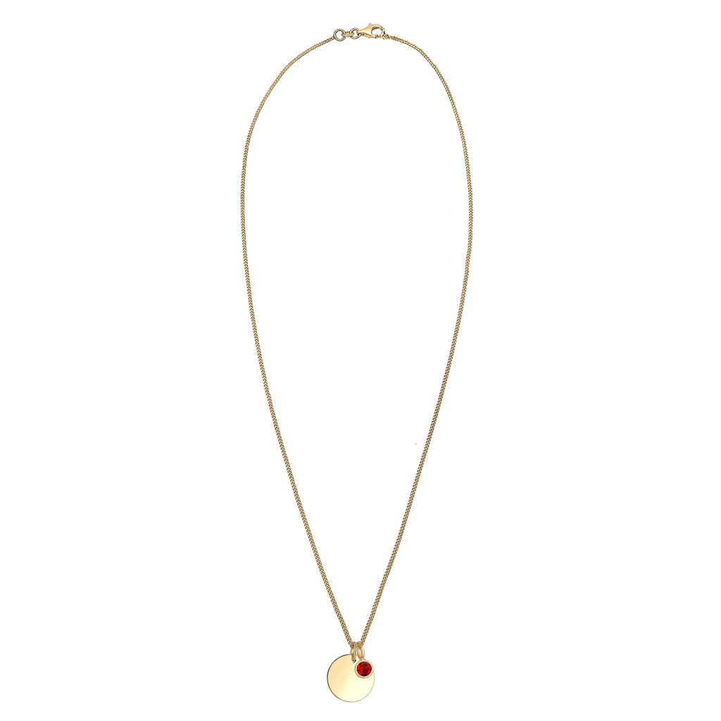 Red Bhirtstone engravable Red Crystal 925 Sterling Silver Gold Plated