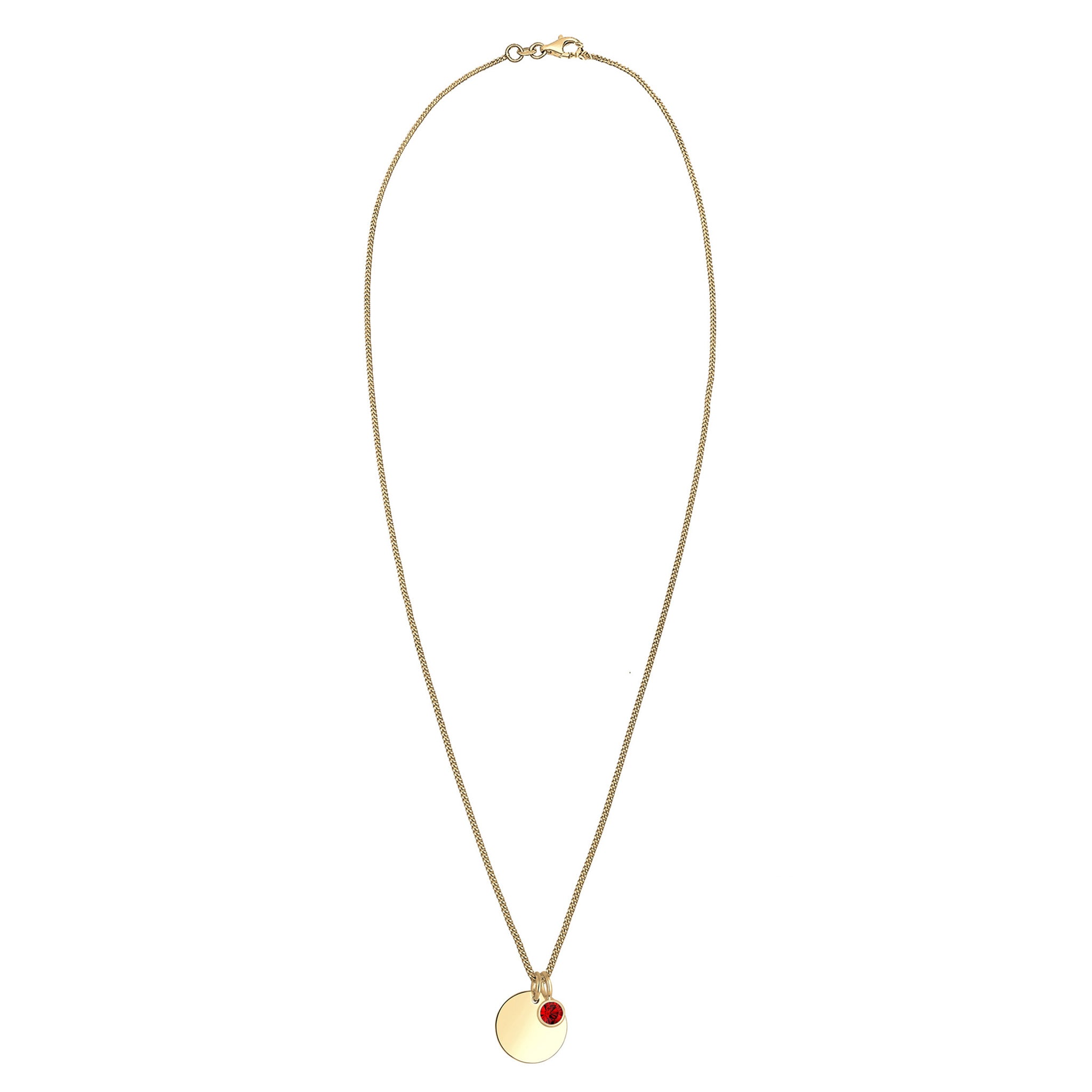 Red Bhirtstone engravable Red Crystal 925 Sterling Silver Gold Plated