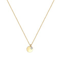 Necklace Engravable Birthstone White 925 Sterling Silver Gold Plated Embellished with Crystals by Swarovski®