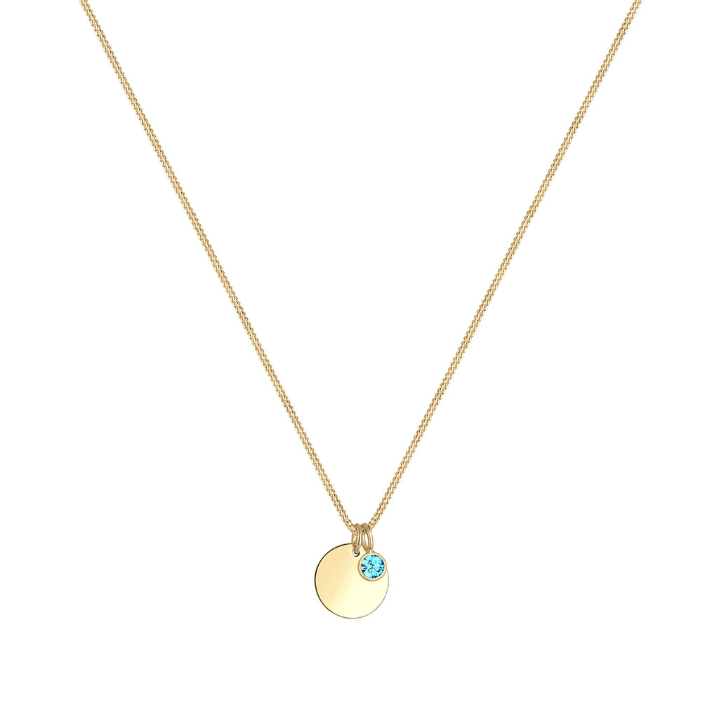 Light Blue Bhirtstone engravable Light Blue Crystal 925 Sterling Silver Gold Plated