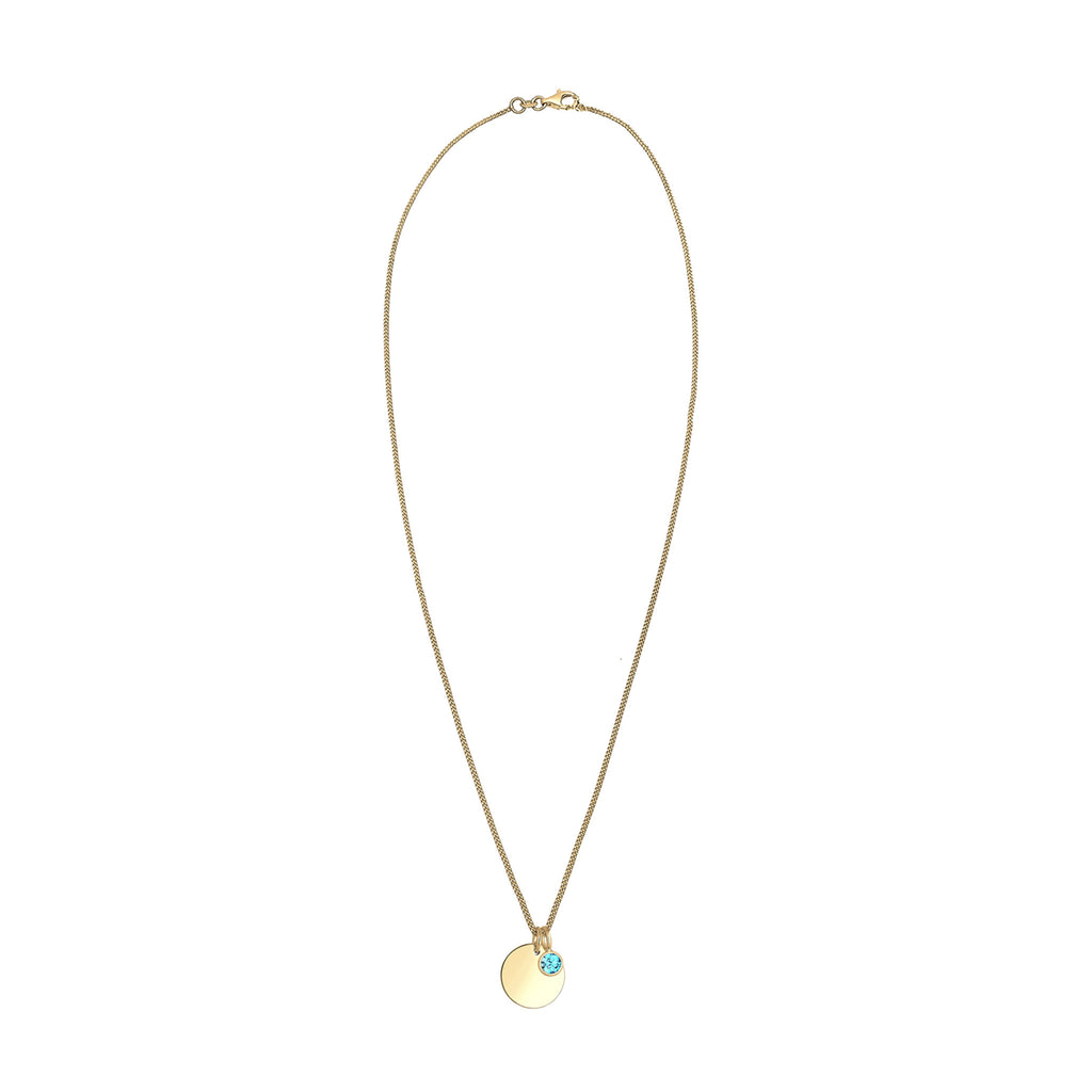 Light Blue Bhirtstone engravable Light Blue Crystal 925 Sterling Silver Gold Plated