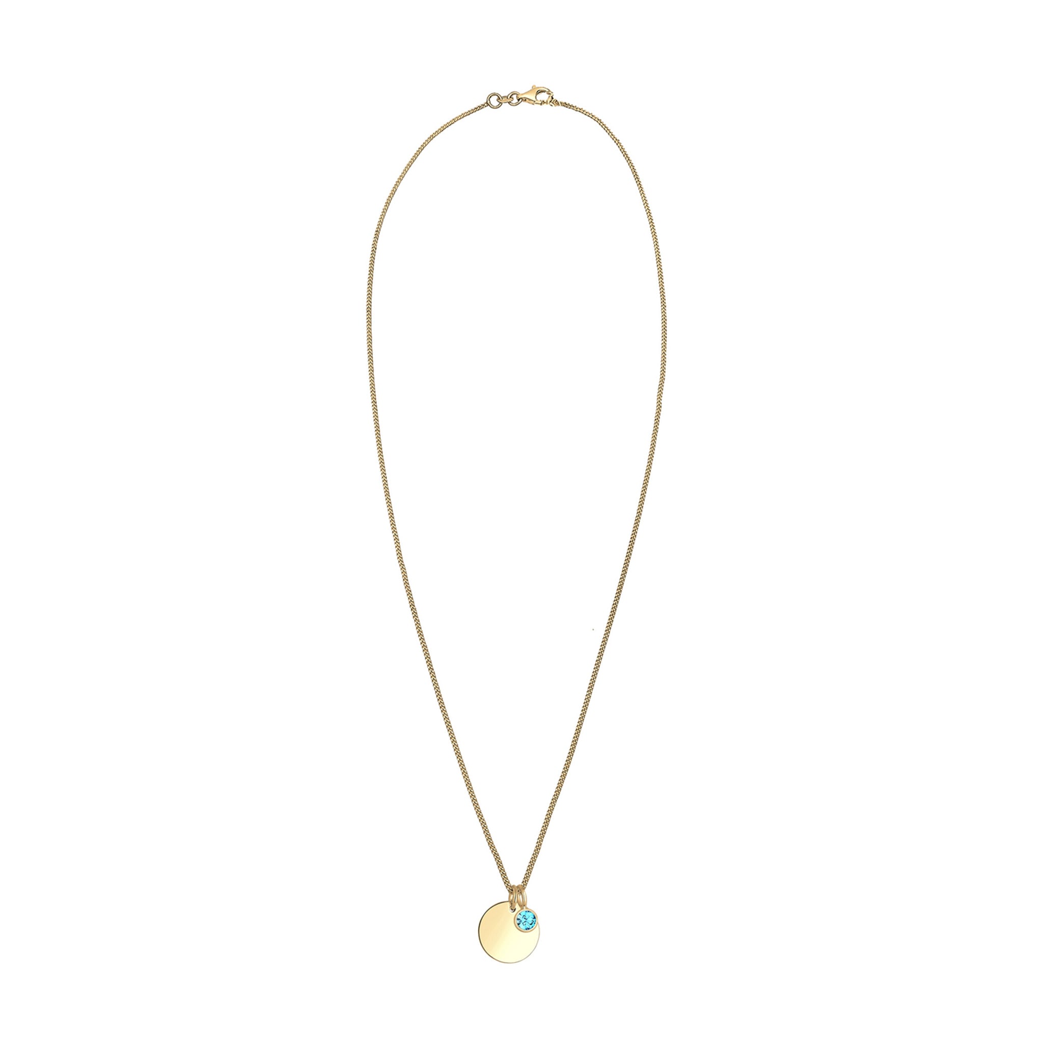 Light Blue Bhirtstone engravable Light Blue Crystal 925 Sterling Silver Gold Plated