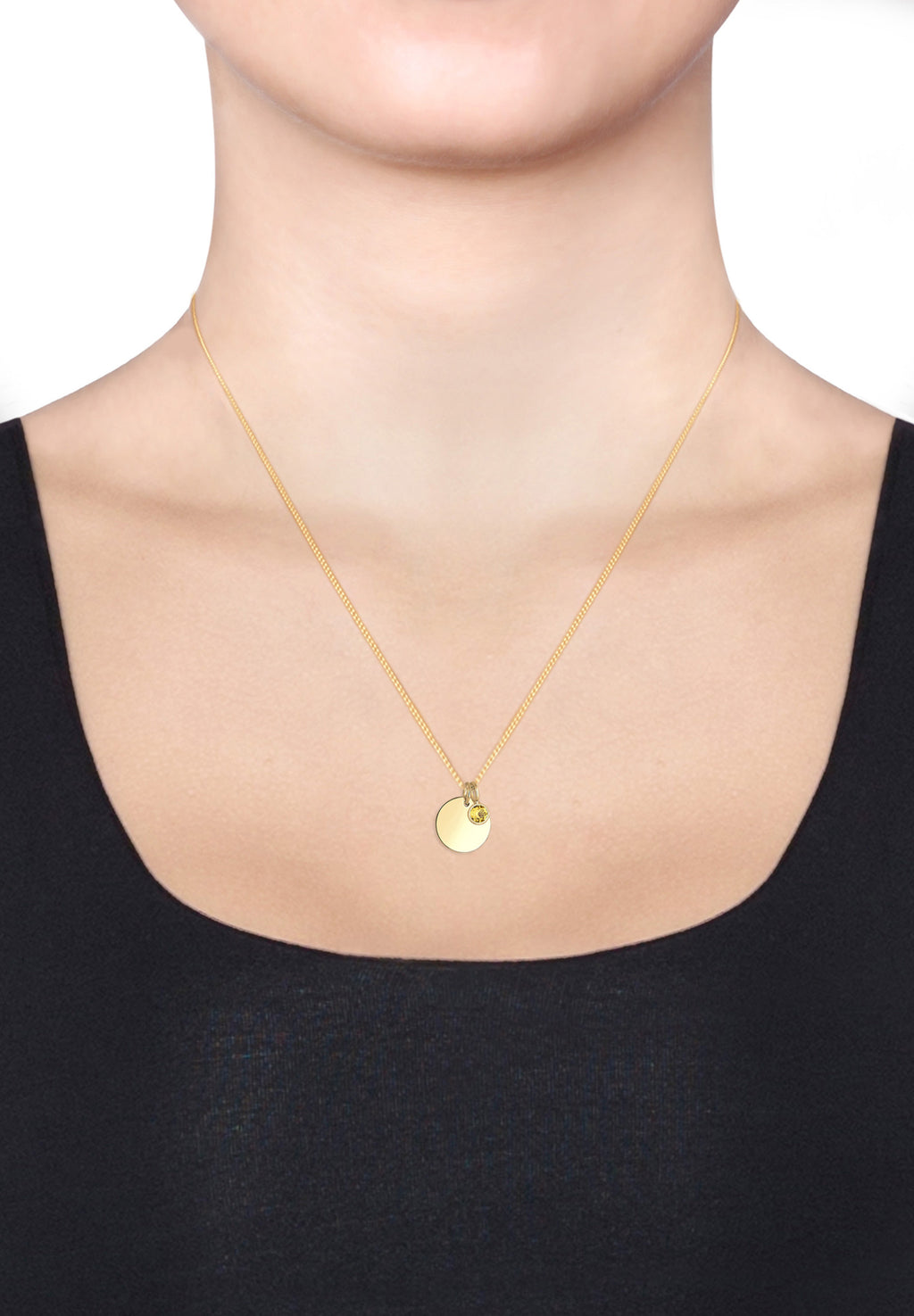 Yellow Bhirtstone engravable Yellow Crystal 925 Sterling Silver Gold Plated