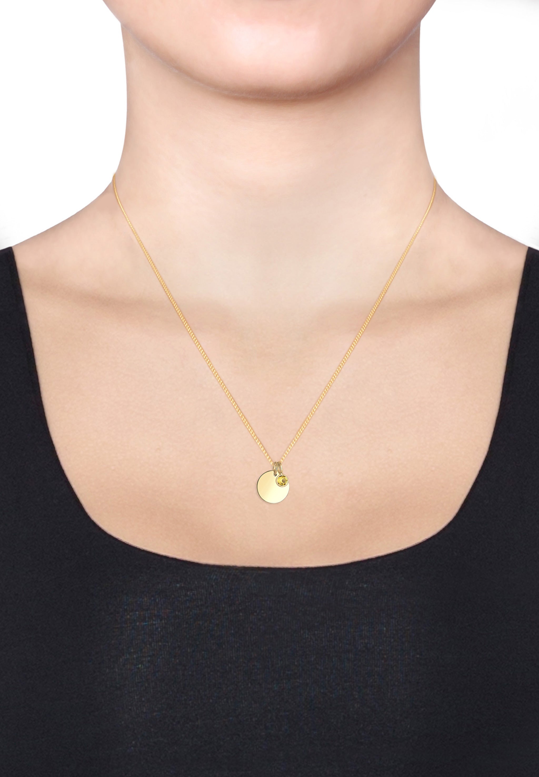 Yellow Bhirtstone engravable Yellow Crystal 925 Sterling Silver Gold Plated