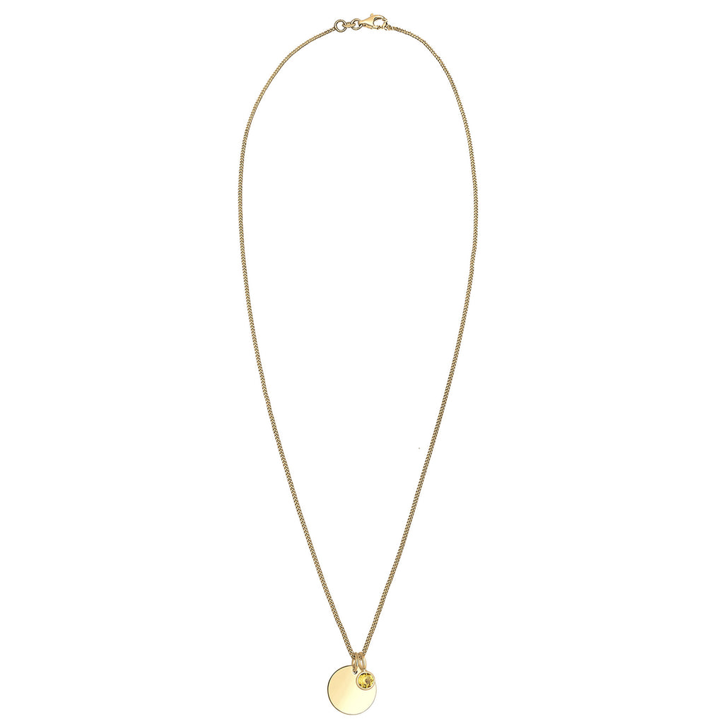 Yellow Bhirtstone engravable Yellow Crystal 925 Sterling Silver Gold Plated