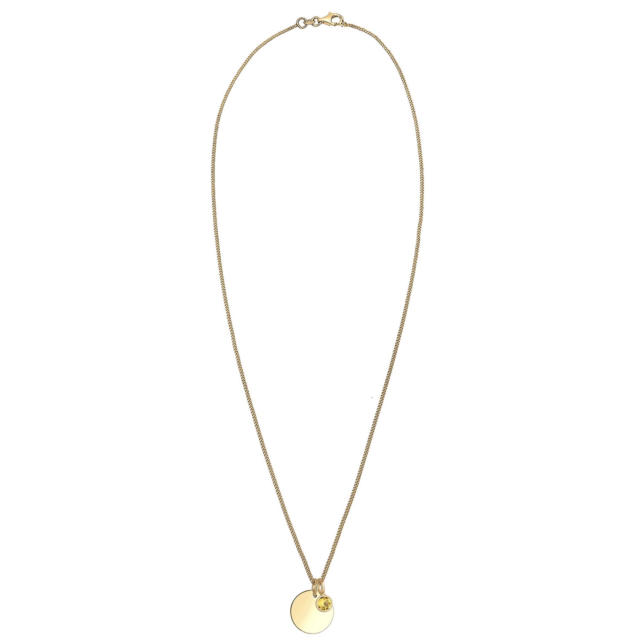 Yellow Bhirtstone engravable Yellow Crystal 925 Sterling Silver Gold Plated
