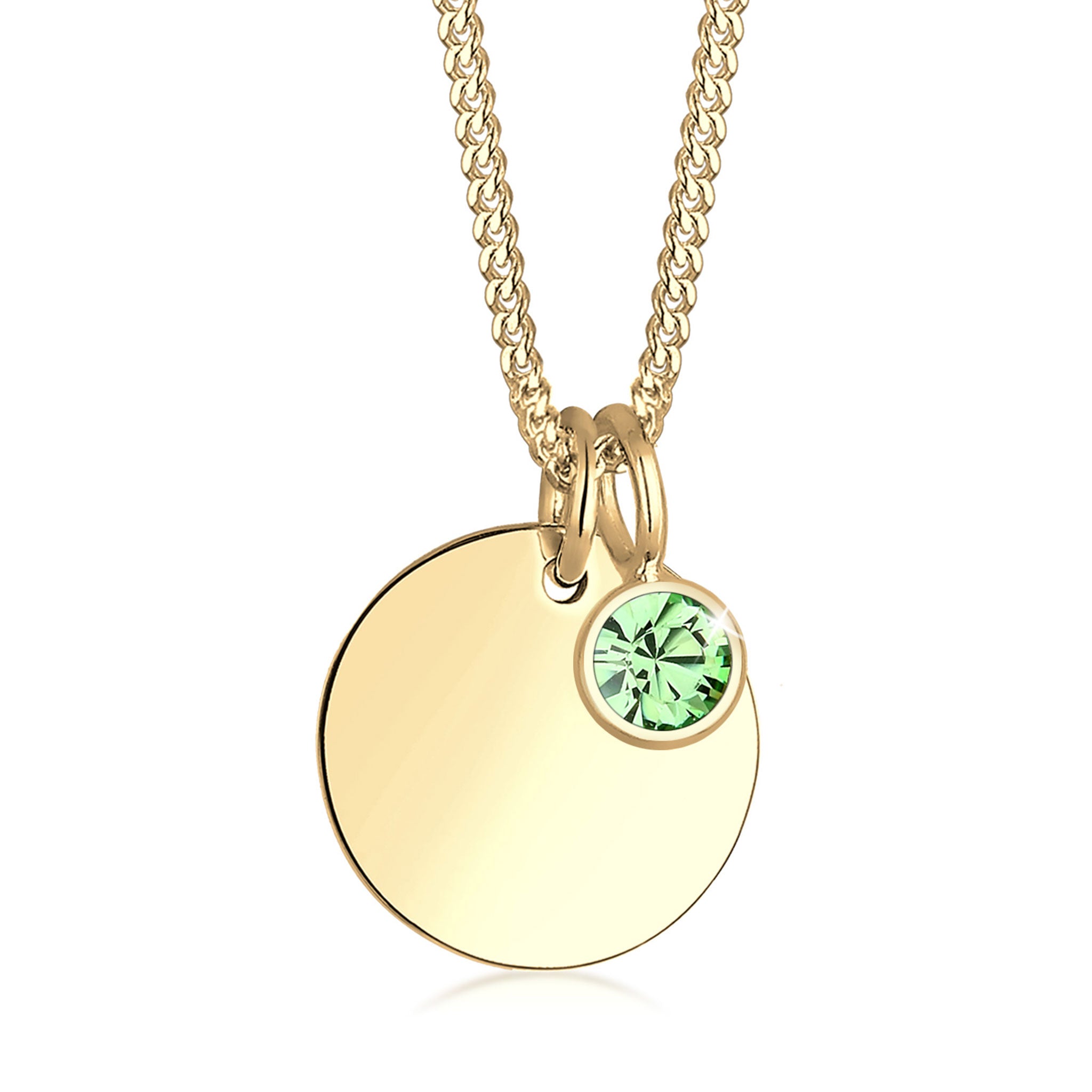Light Green Bhirtstone engravable Light Green Crystal 925 Sterling Silver Gold Plated