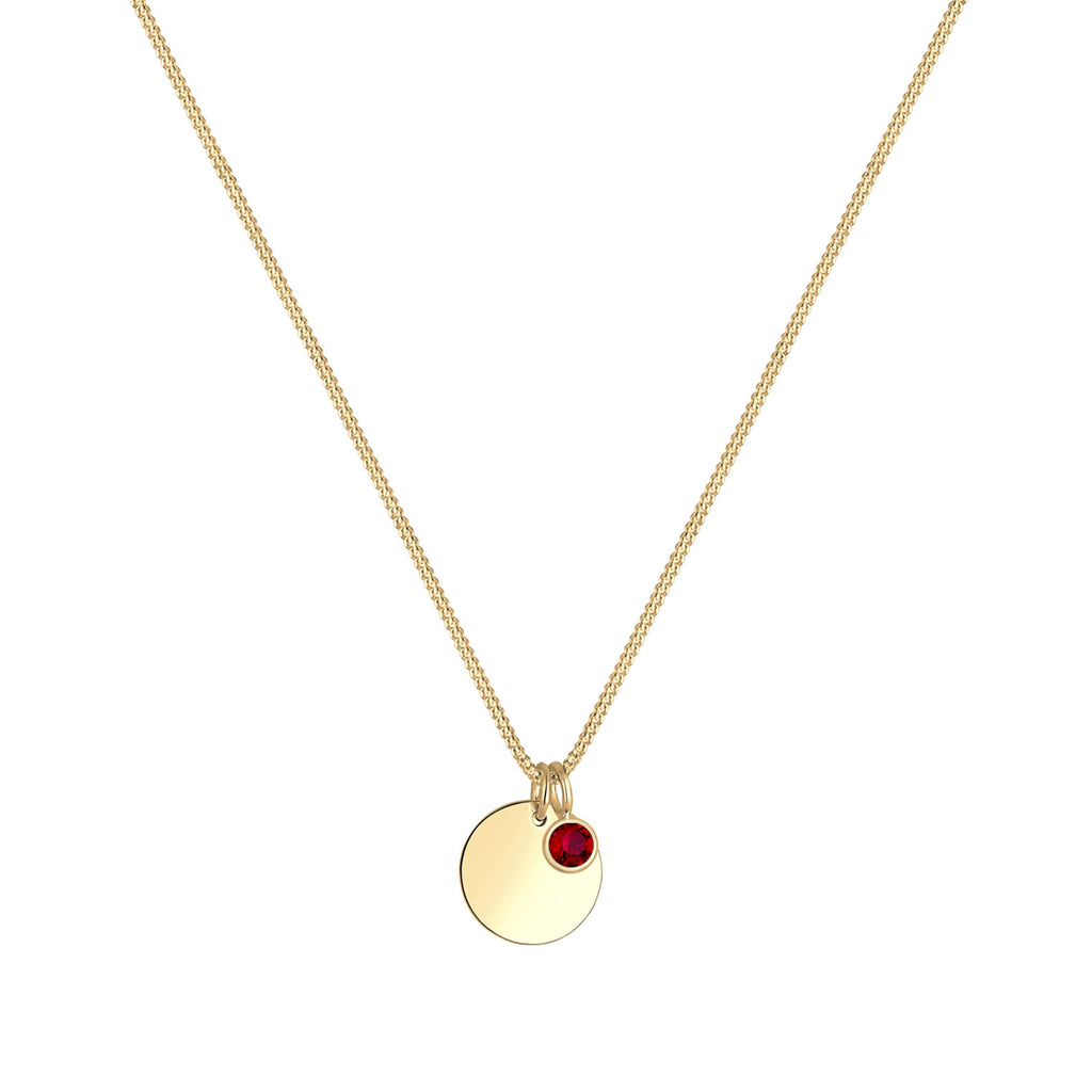 Dark Red Bhirtstone engravable Pink Crystal 925 Sterling Silver Gold Plated