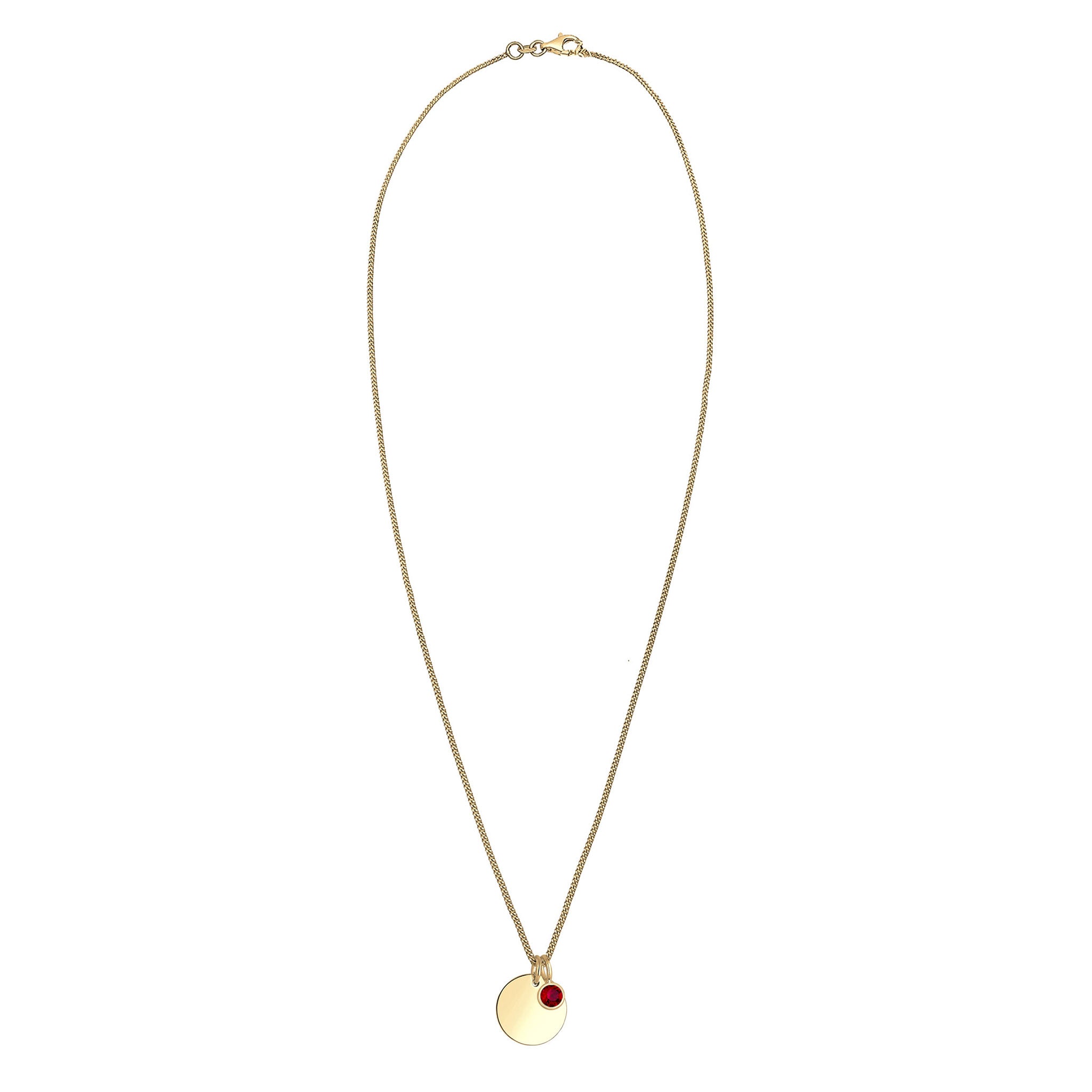Dark Red Bhirtstone engravable Pink Crystal 925 Sterling Silver Gold Plated