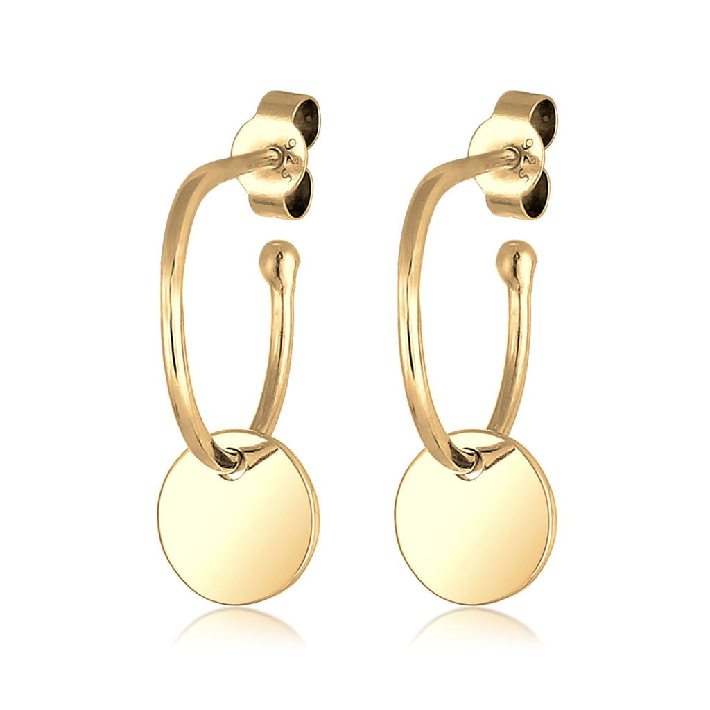 Gold Creole Engravable 925 Sterling Silver Gold Plated