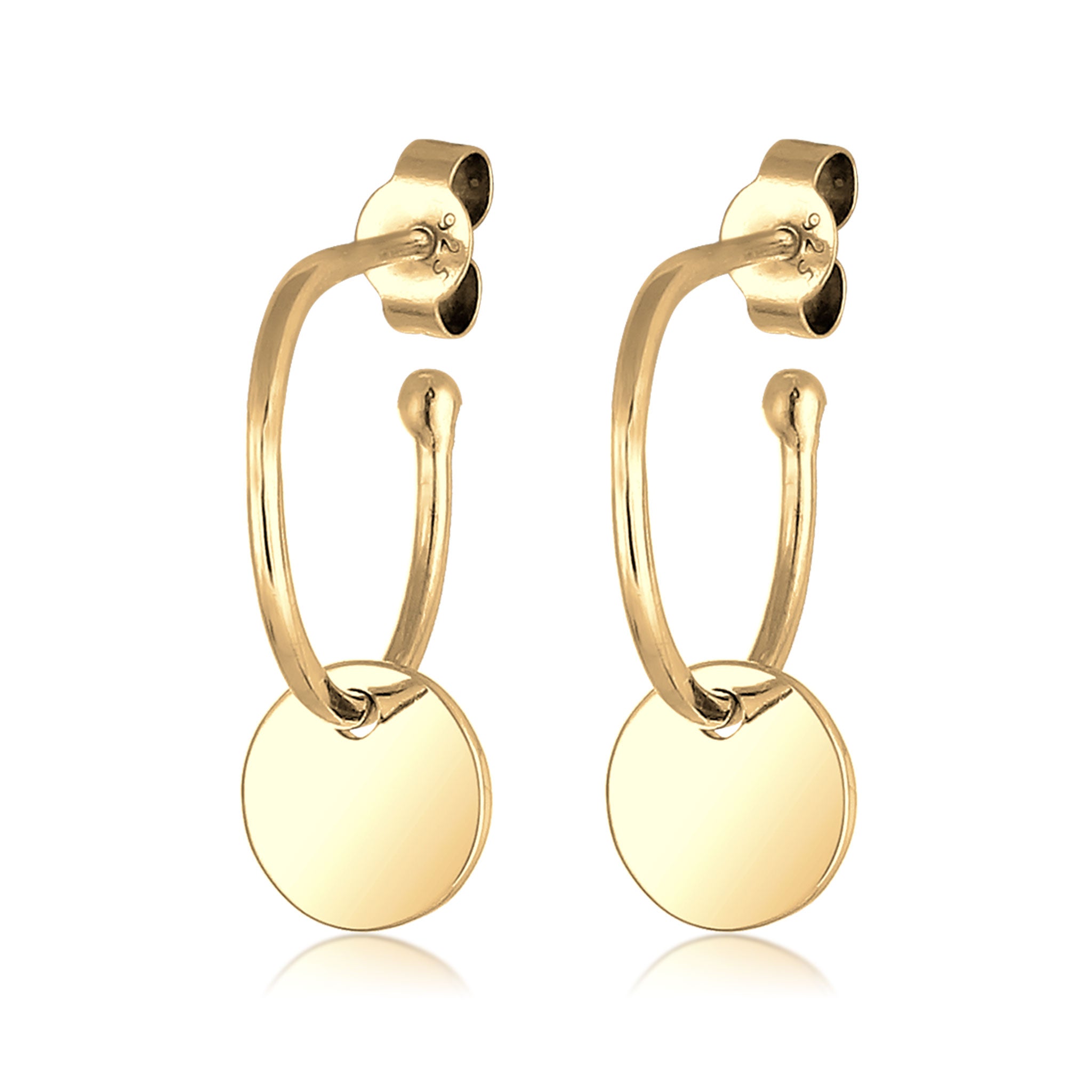 Gold Creole Engravable 925 Sterling Silver Gold Plated