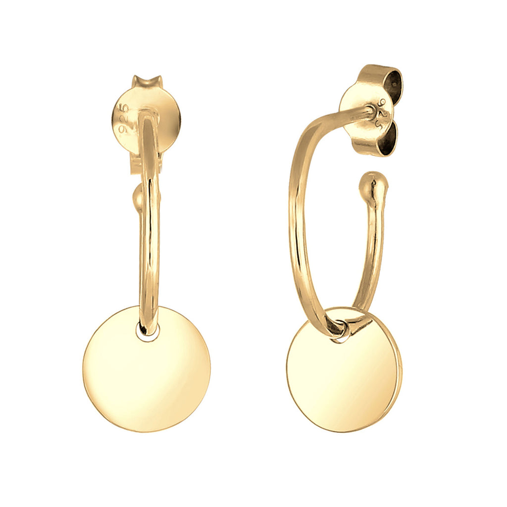 Gold Creole Engravable 925 Sterling Silver Gold Plated