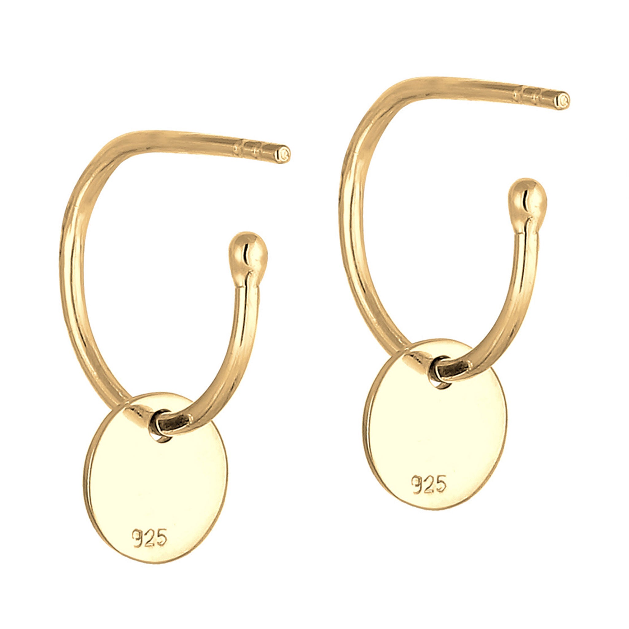 Gold Creole Engravable 925 Sterling Silver Gold Plated