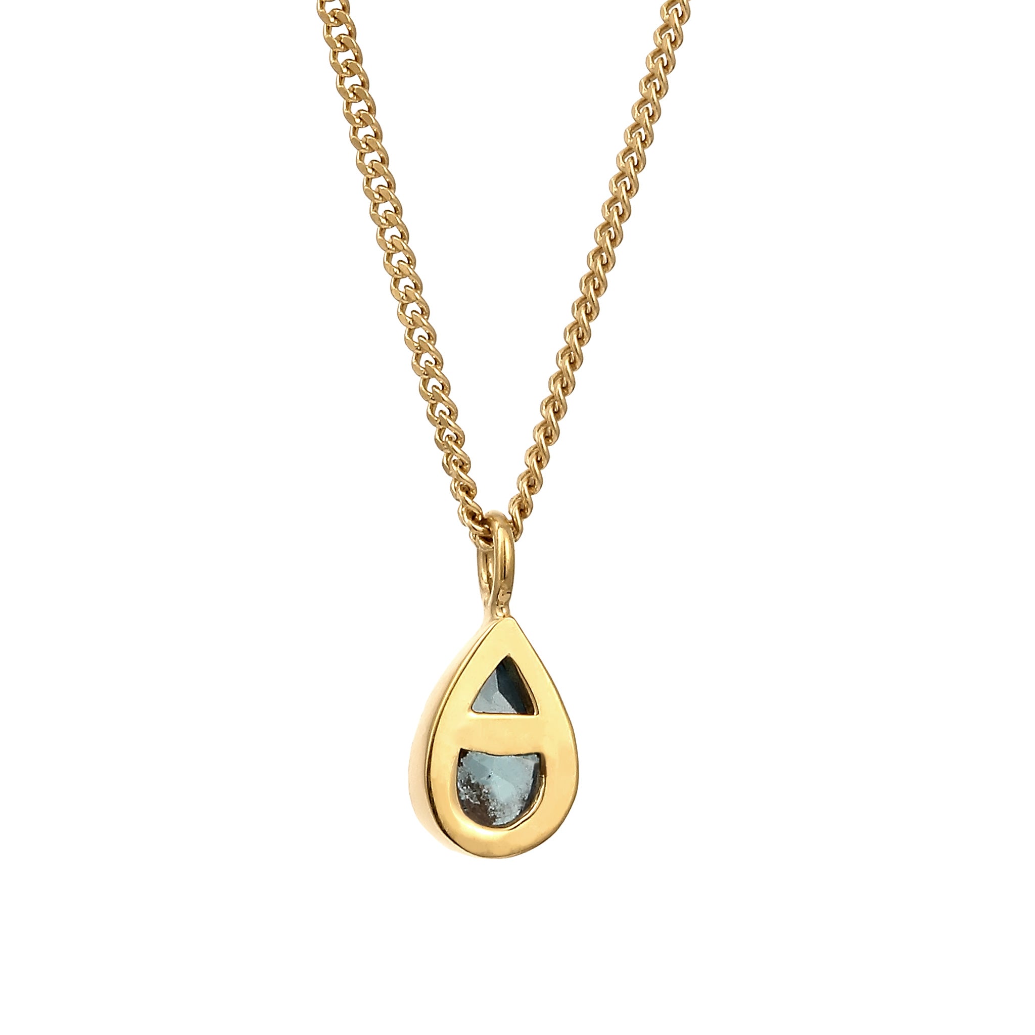 Light Blue Perhiasan Wanita Perak Asli Lapis Emas Kalung Drop Light Blue Zirconia