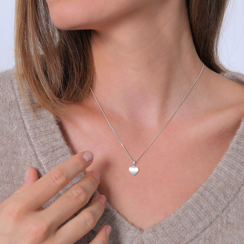Silver - Elli | Necklace Engravable Heart Fine Chain 925 Sterling Silver