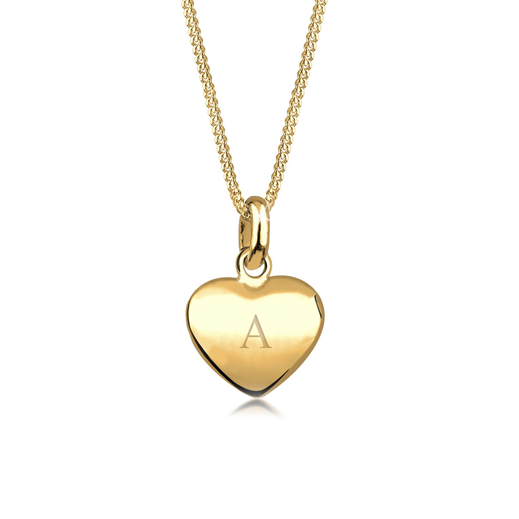 Gold Heart Engravable 925 Sterling Silver Gold Plated